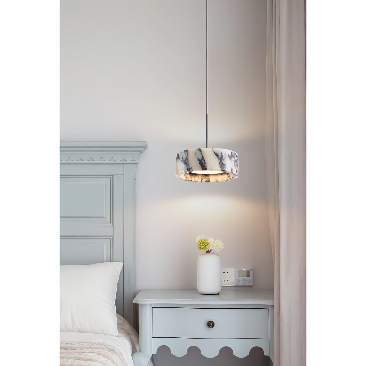 Elancourt Pendant Lamp – Natural Bulgari Marble Linear Pendant Light