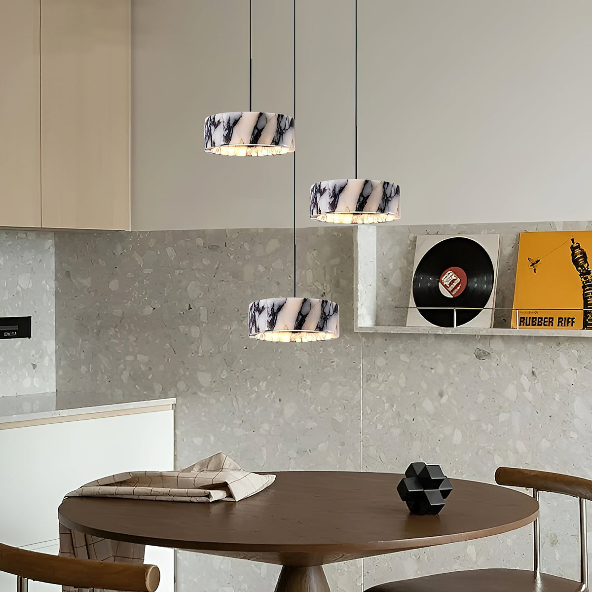 Elancourt Pendant Lamp – Natural Bulgari Marble Linear Pendant Light
