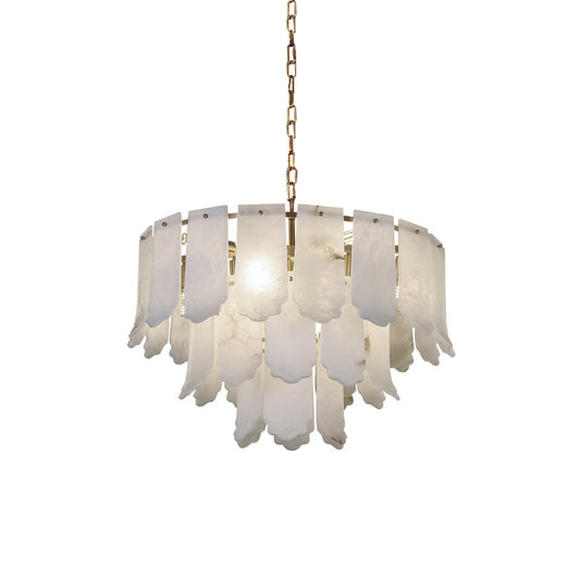 Elba Alabaster Chandelier – Multi-Layered Spanish Alabaster & Brass Statement Light
