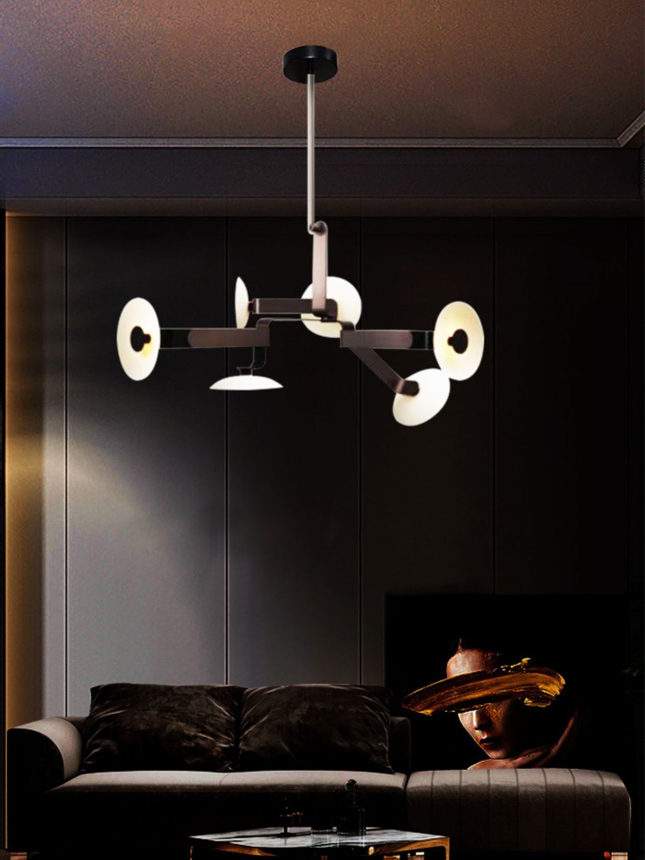 Elbo Chandelier – Modern Architectural Geometric Cross Pendant Light