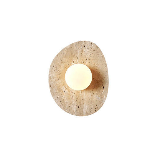 Element Travertine Wall Lamp – Modern Natural Travertine Stone & Glass Sconce