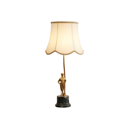 Ellie Table Lamp – Art Deco Brass & Natural Marble Base Accent Light