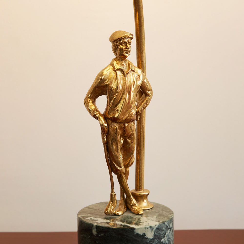 Ellie Table Lamp – Art Deco Brass & Natural Marble Base Accent Light