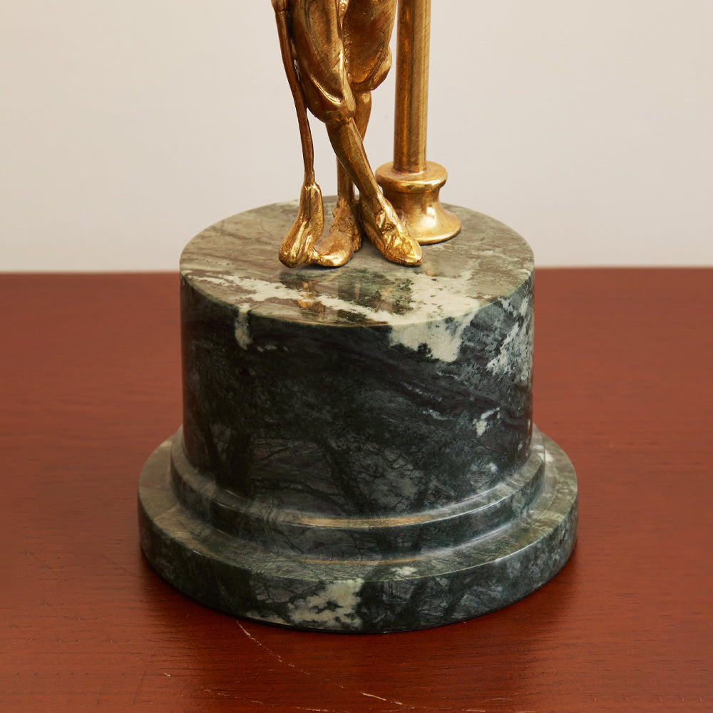 Ellie Table Lamp – Art Deco Brass & Natural Marble Base Accent Light