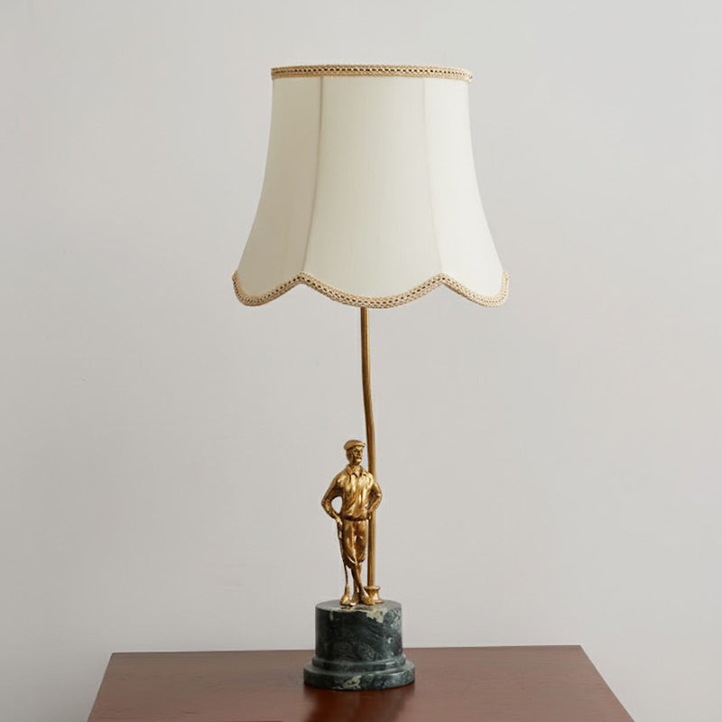 Ellie Table Lamp – Art Deco Brass & Natural Marble Base Accent Light