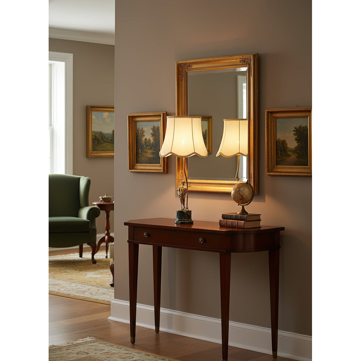Ellie Table Lamp – Art Deco Brass & Natural Marble Base Accent Light