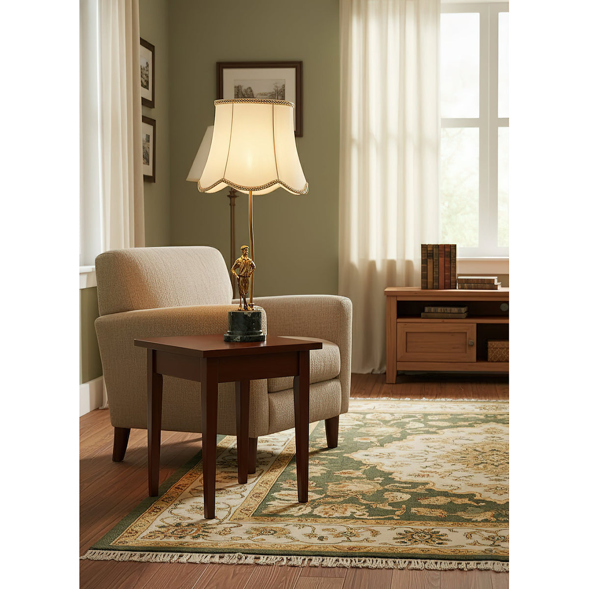 Ellie Table Lamp – Art Deco Brass & Natural Marble Base Accent Light