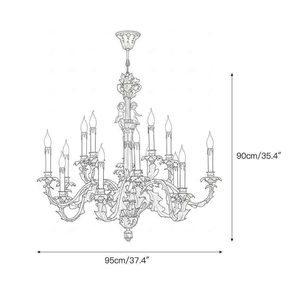 Eloise Brass Leaf Chandelier – Sculptural Botanical Brass Statement Light