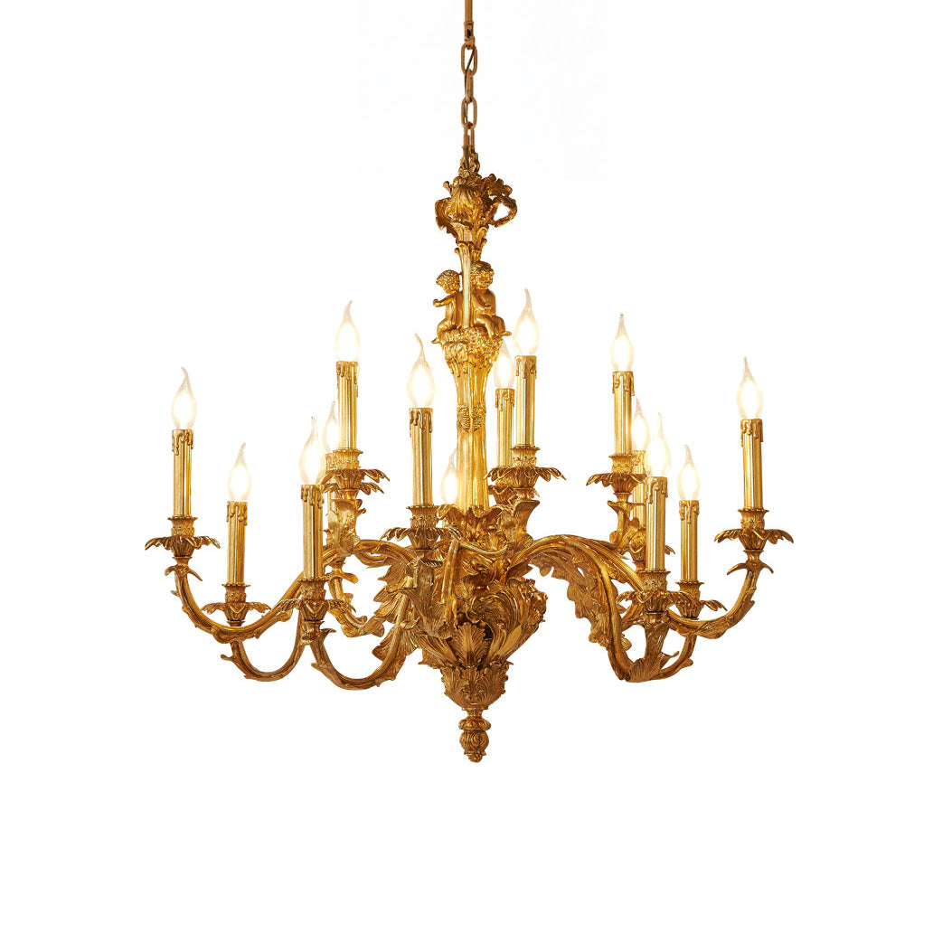 Eloise Brass Leaf Chandelier – Sculptural Botanical Brass Statement Light