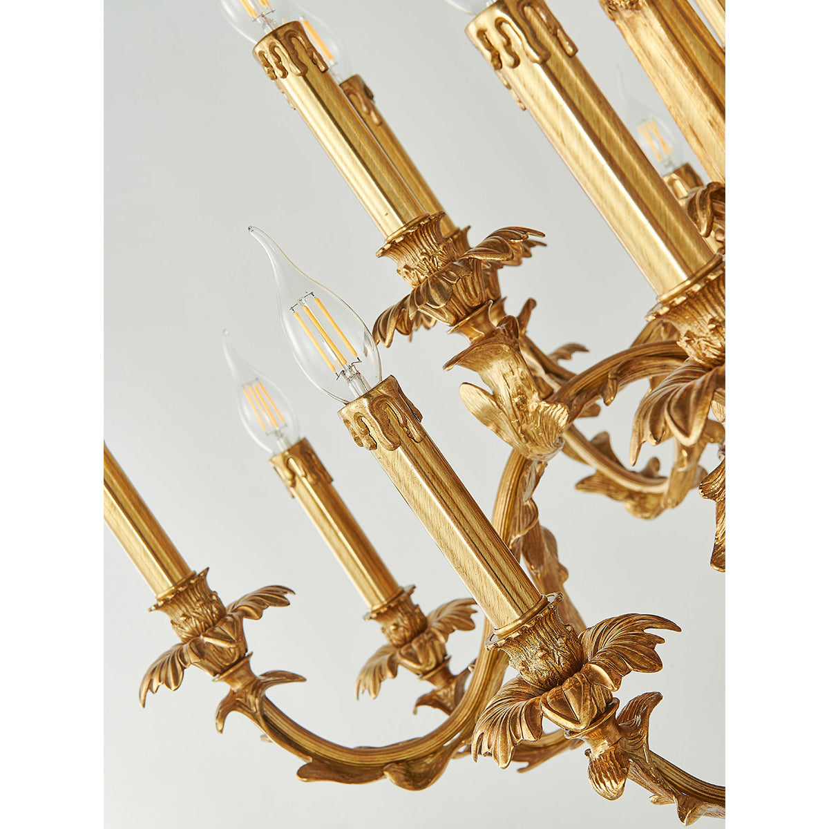 Eloise Brass Leaf Chandelier – Sculptural Botanical Brass Statement Light