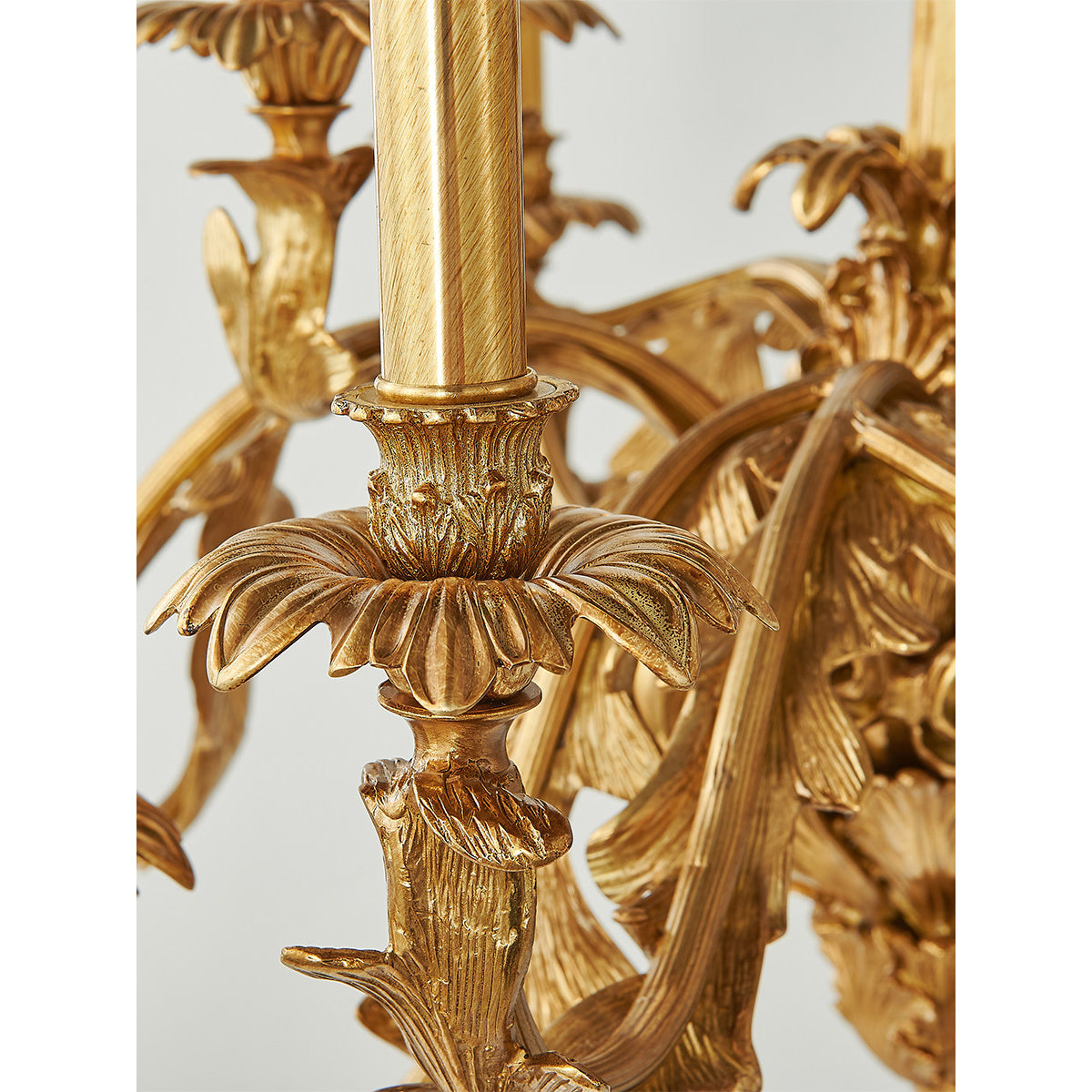 Eloise Brass Leaf Chandelier – Sculptural Botanical Brass Statement Light