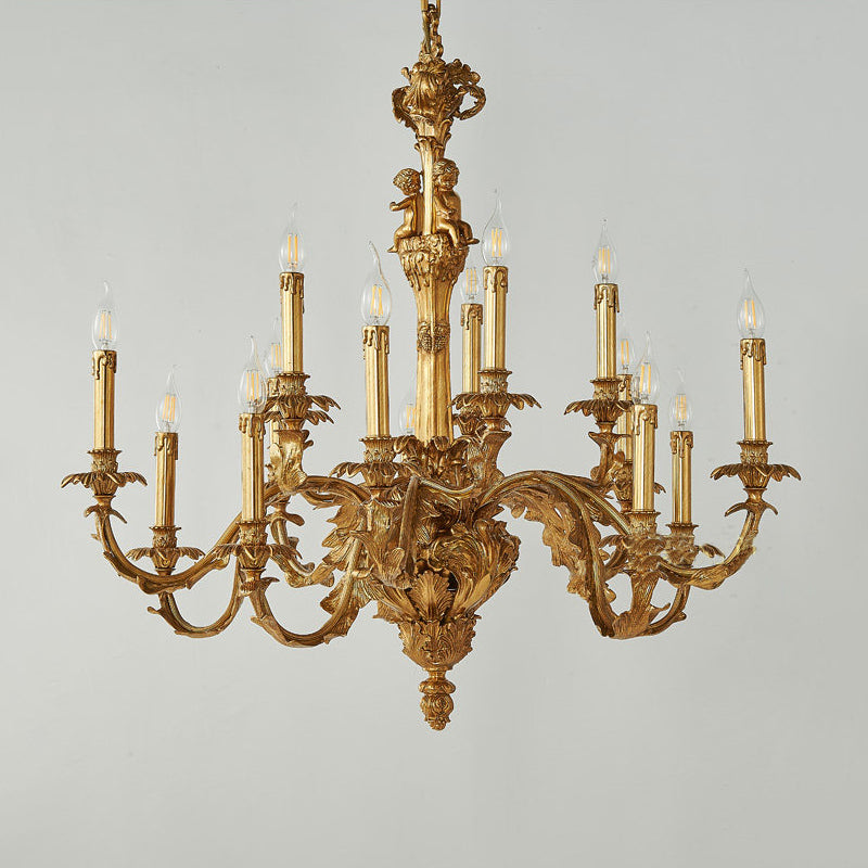 Eloise Brass Leaf Chandelier – Sculptural Botanical Brass Statement Light