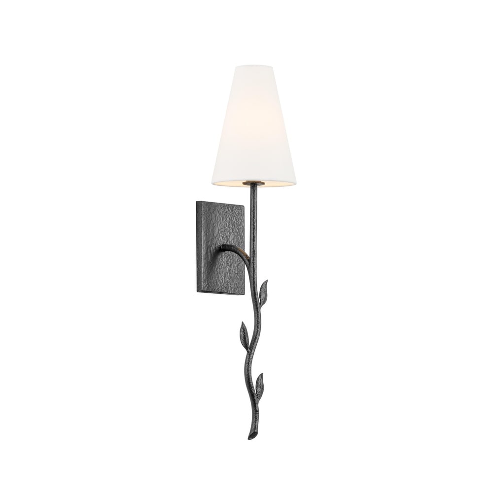 Elwyn Wall Lamp – Vintage Nature-Inspired Brass Sconce with Linen Shade