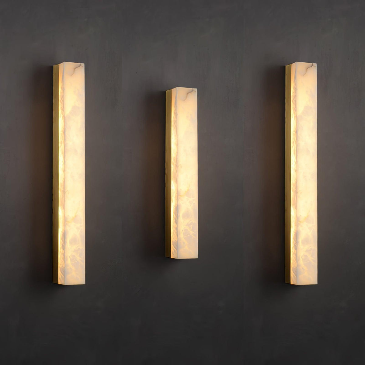 Emerson Alabaster Wall Lamp – Modern Brass & Natural Stone Linear Sconce