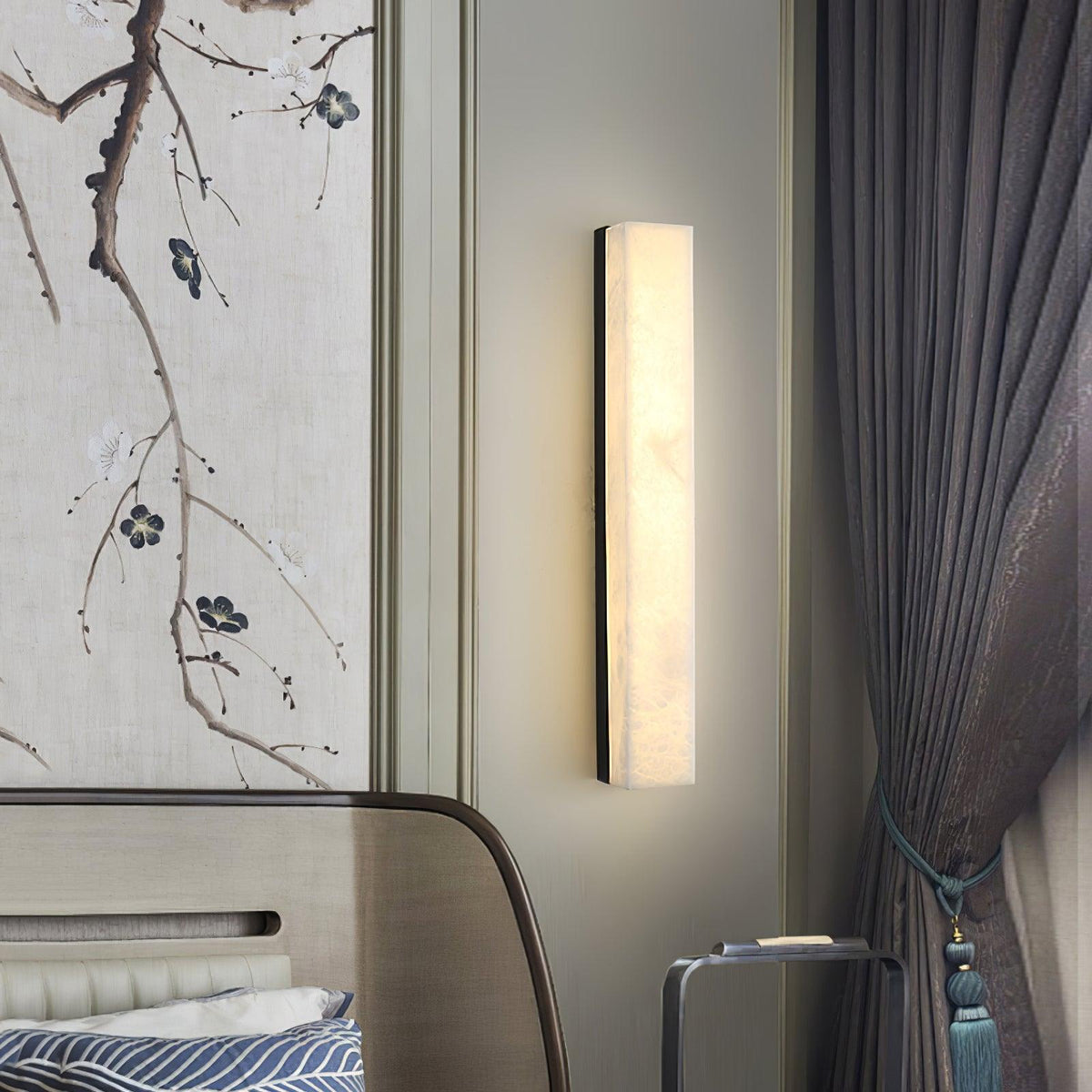 Emerson Alabaster Wall Lamp – Modern Brass & Natural Stone Linear Sconce