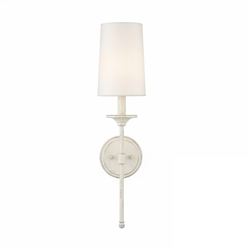 Emily Wall Lamp – Slender Brass Sconce with Fabric Shade