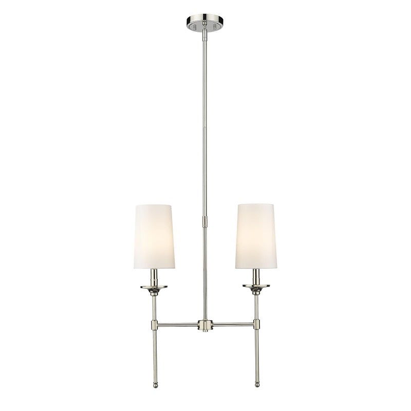 Emily Linear Chandelier – Modern Brass & Fabric Shade Island Light