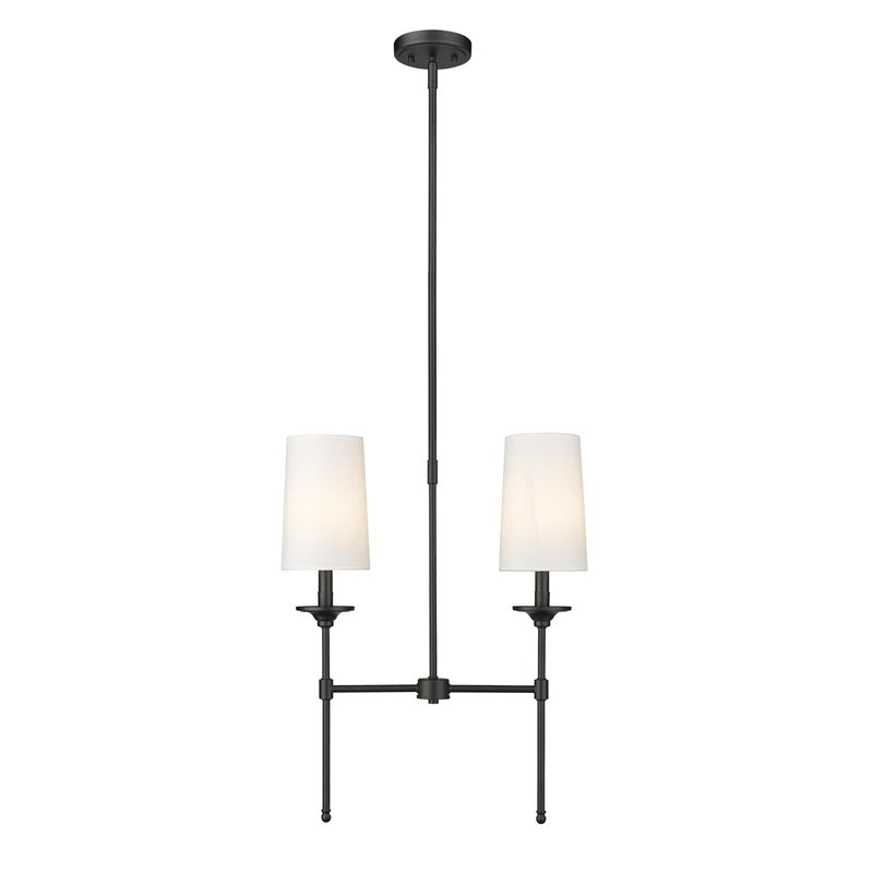 Emily Linear Chandelier – Modern Brass & Fabric Shade Island Light
