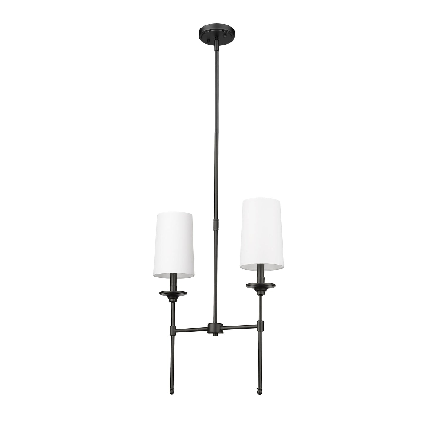 Emily Linear Chandelier – Modern Brass & Fabric Shade Island Light