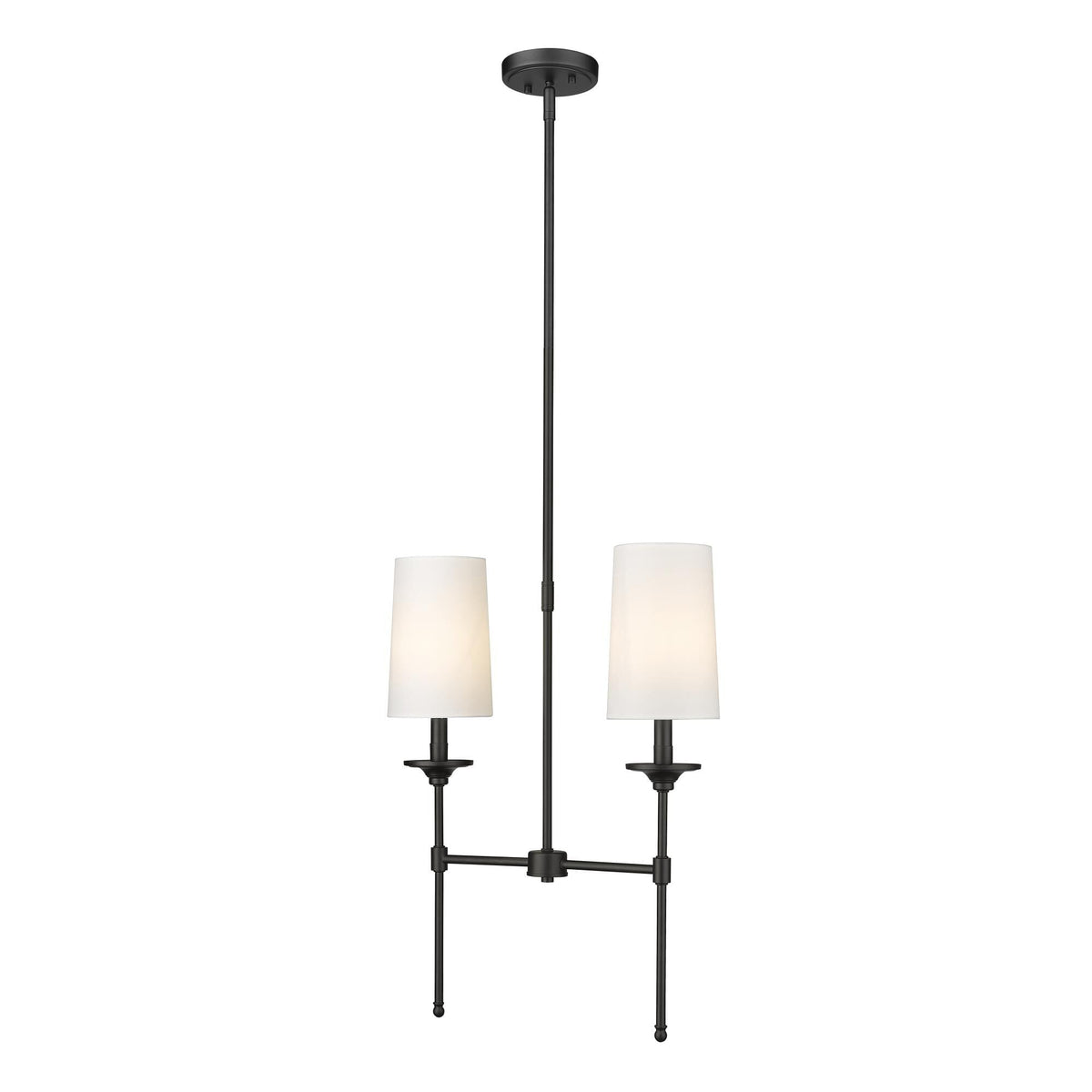 Emily Linear Chandelier – Modern Brass & Fabric Shade Island Light