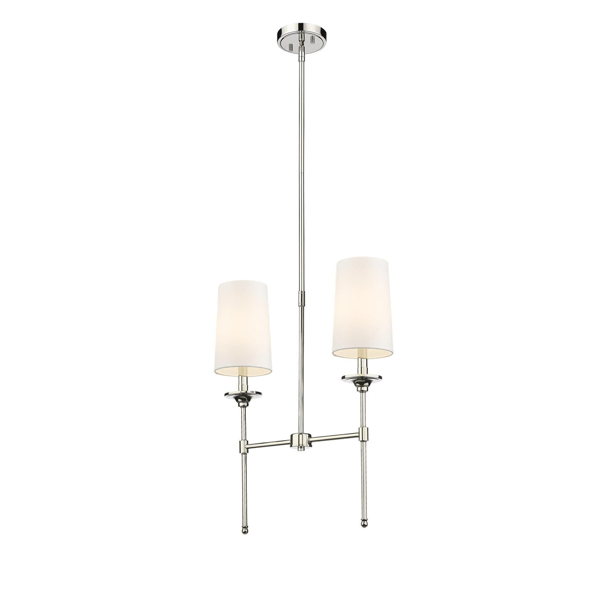 Emily Linear Chandelier – Modern Brass & Fabric Shade Island Light