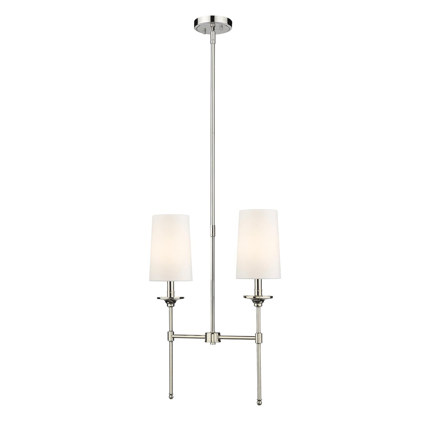 Emily Linear Chandelier – Modern Brass & Fabric Shade Island Light