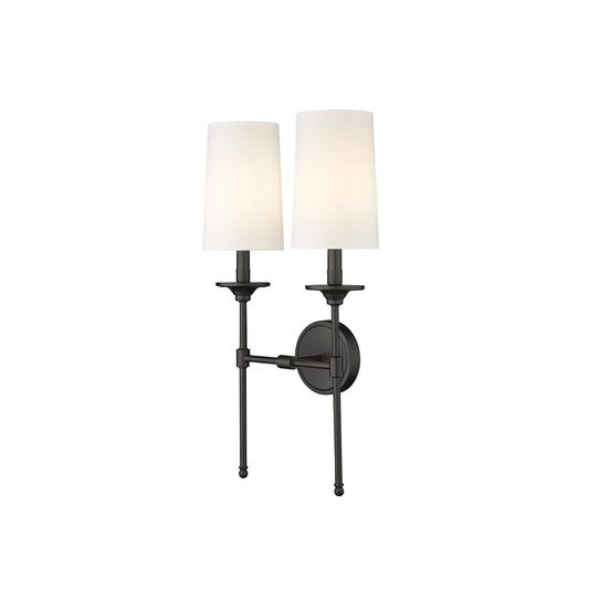 Emily Wall Lamp – Slender Brass Sconce with Fabric Shade