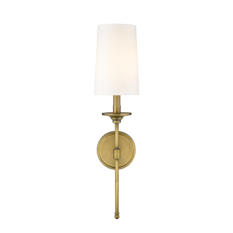 Emily Wall Lamp – Slender Brass Sconce with Fabric Shade