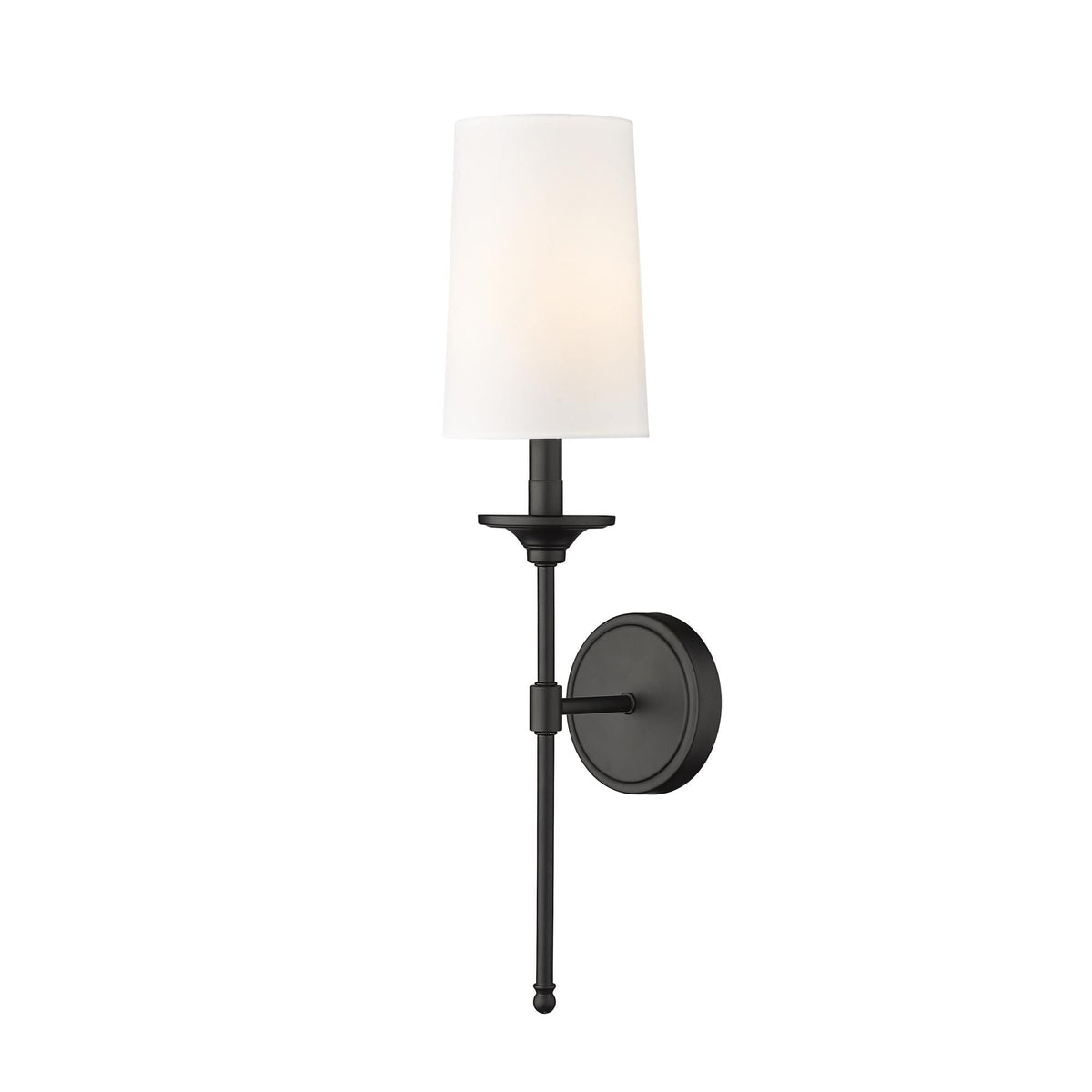 Emily Wall Lamp – Slender Brass Sconce with Fabric Shade