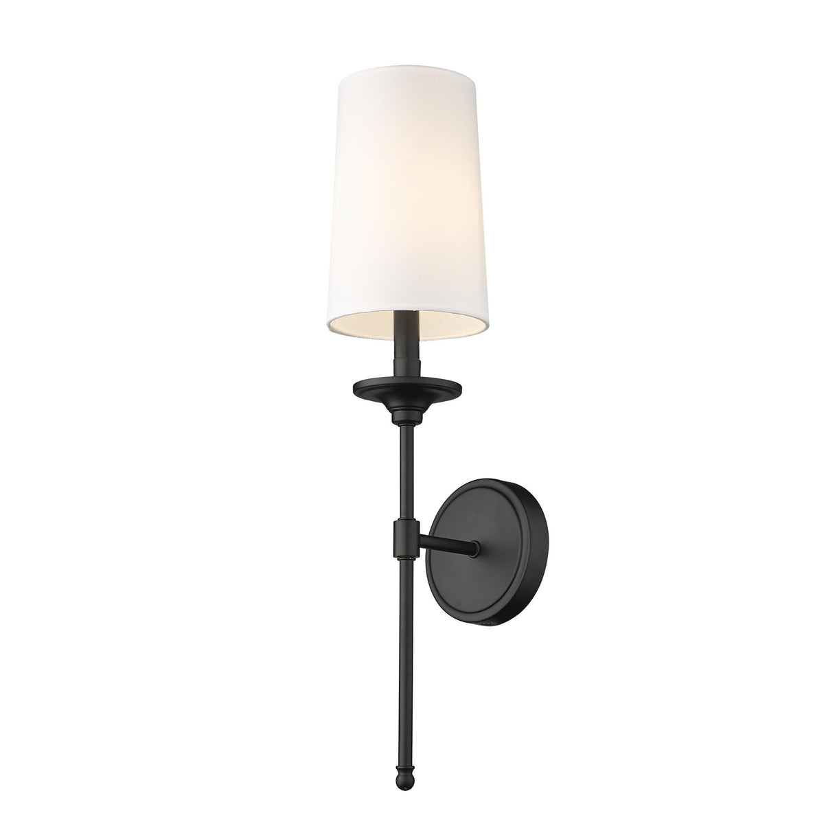 Emily Wall Lamp – Slender Brass Sconce with Fabric Shade