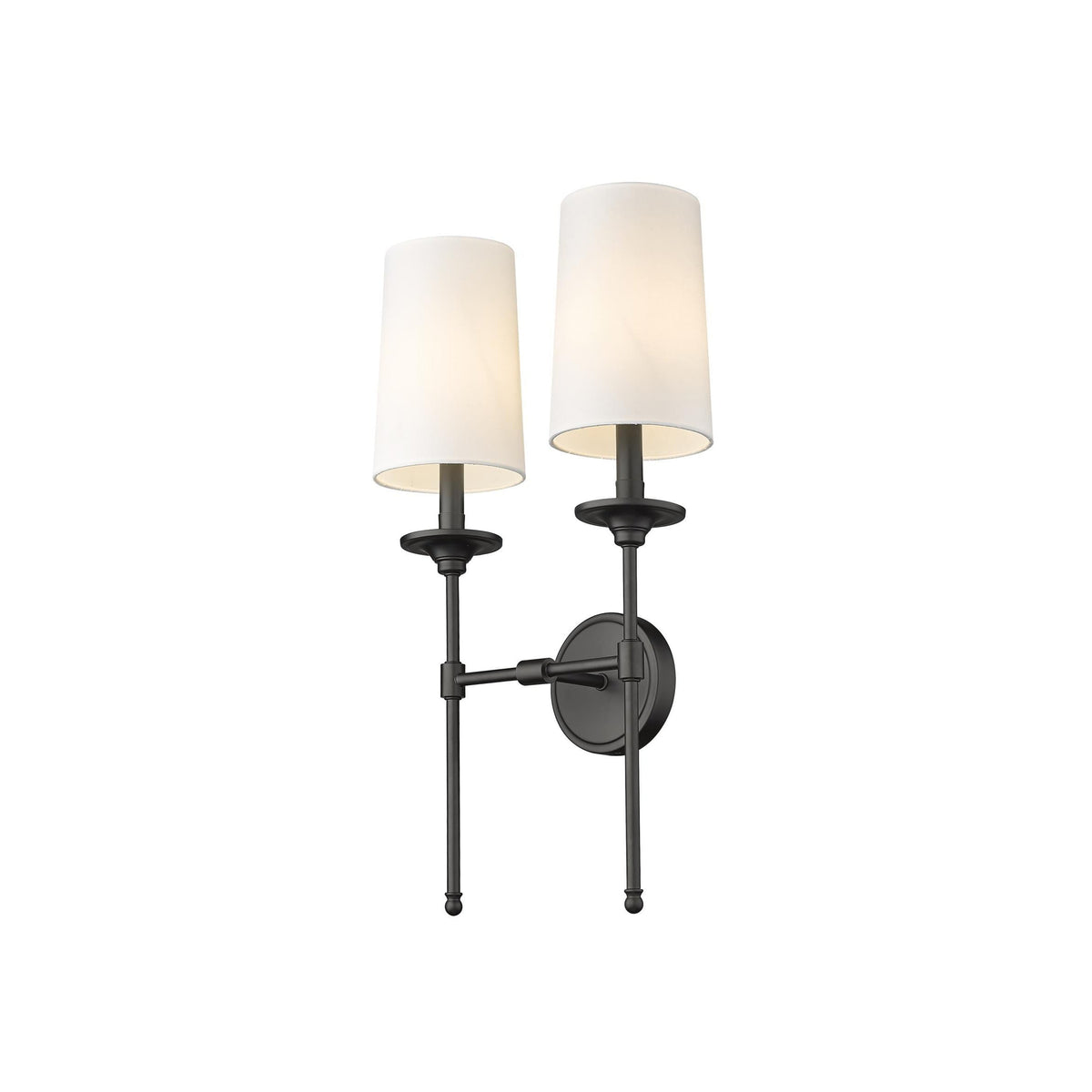 Emily Wall Lamp – Slender Brass Sconce with Fabric Shade