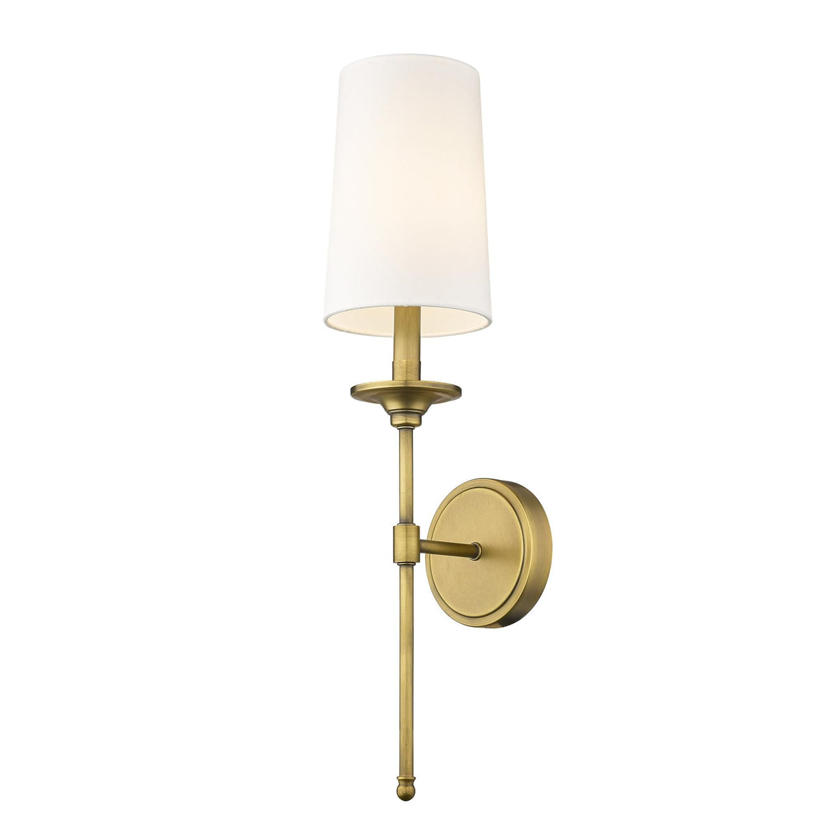 Emily Wall Lamp – Slender Brass Sconce with Fabric Shade