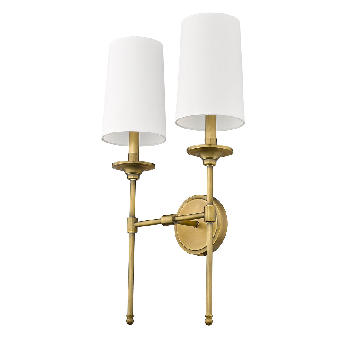 Emily Wall Lamp – Slender Brass Sconce with Fabric Shade