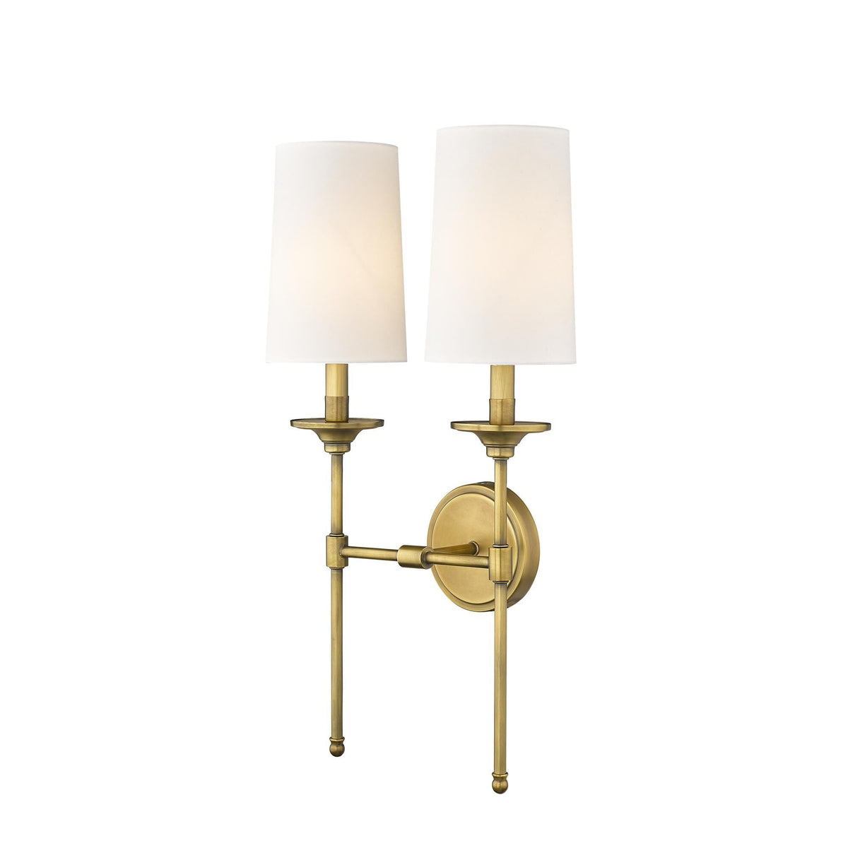 Emily Wall Lamp – Slender Brass Sconce with Fabric Shade