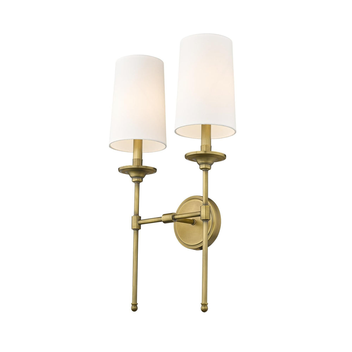 Emily Wall Lamp – Slender Brass Sconce with Fabric Shade