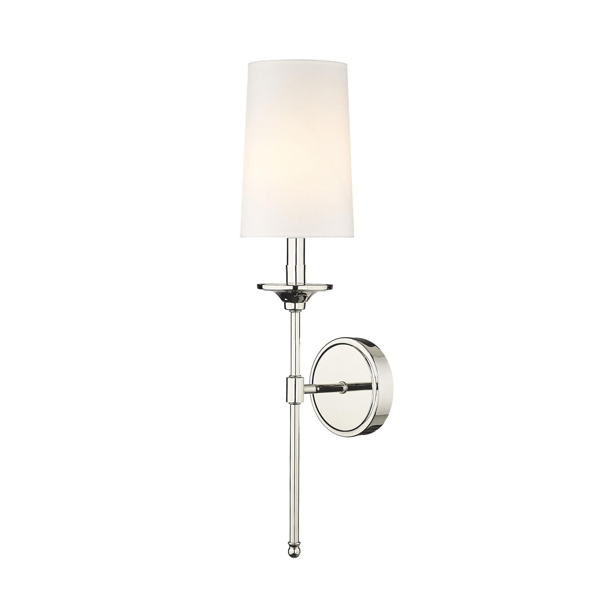 Emily Wall Lamp – Slender Brass Sconce with Fabric Shade