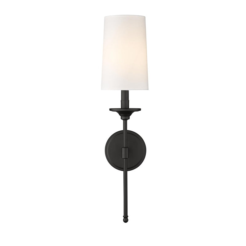 Emily Wall Lamp – Slender Brass Sconce with Fabric Shade