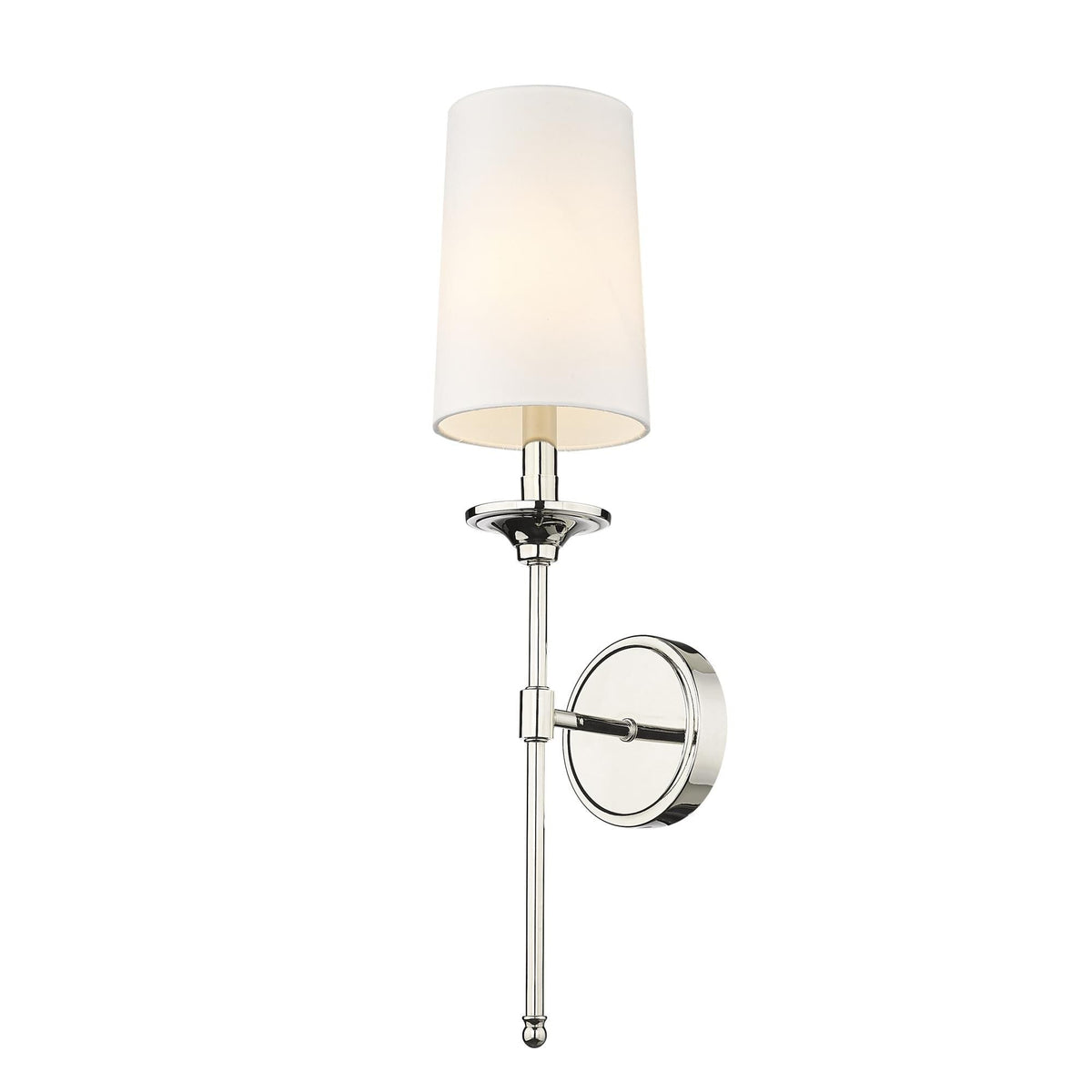 Emily Wall Lamp – Slender Brass Sconce with Fabric Shade