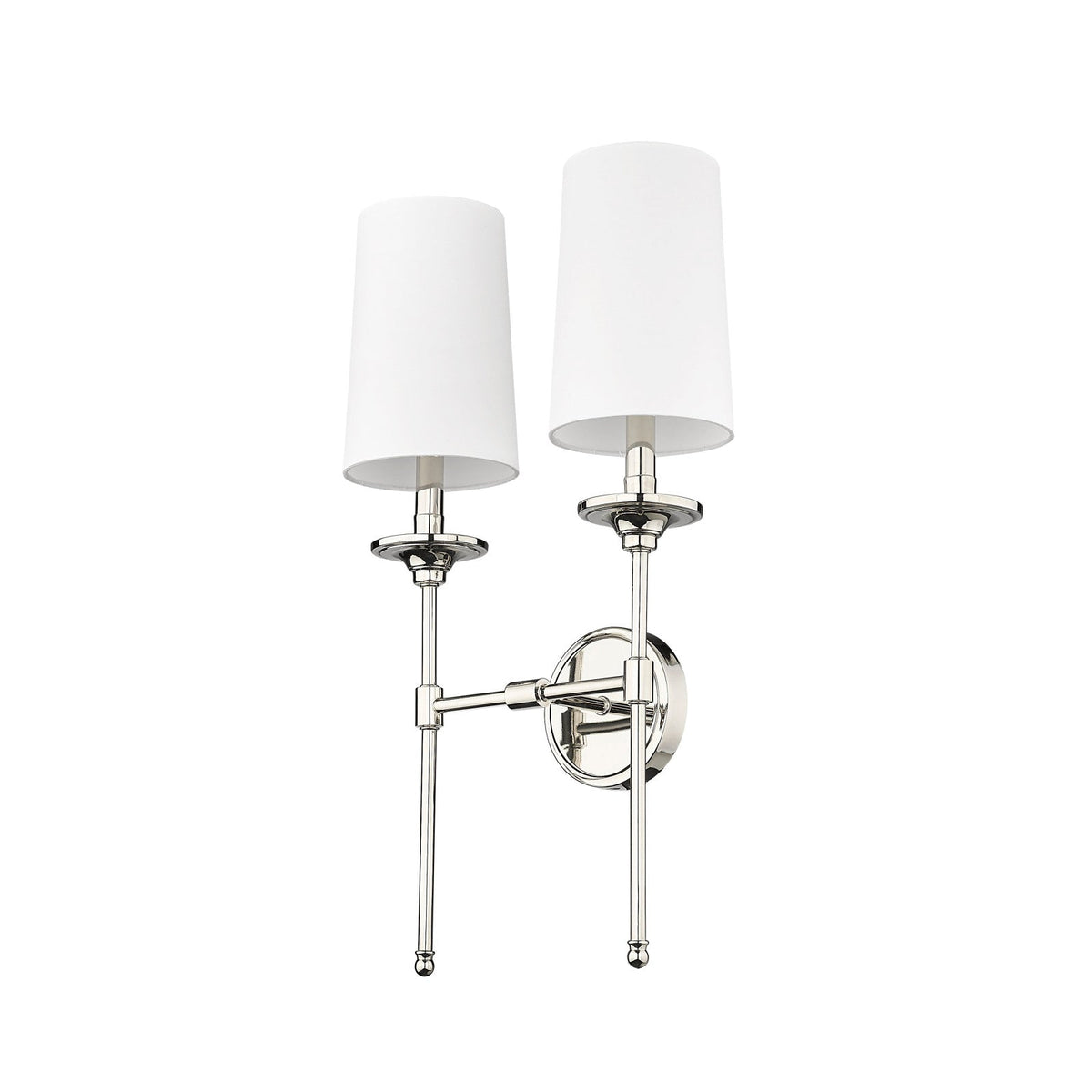 Emily Wall Lamp – Slender Brass Sconce with Fabric Shade