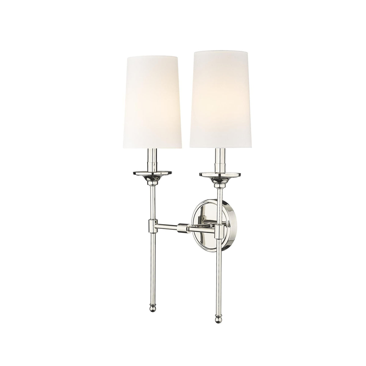 Emily Wall Lamp – Slender Brass Sconce with Fabric Shade