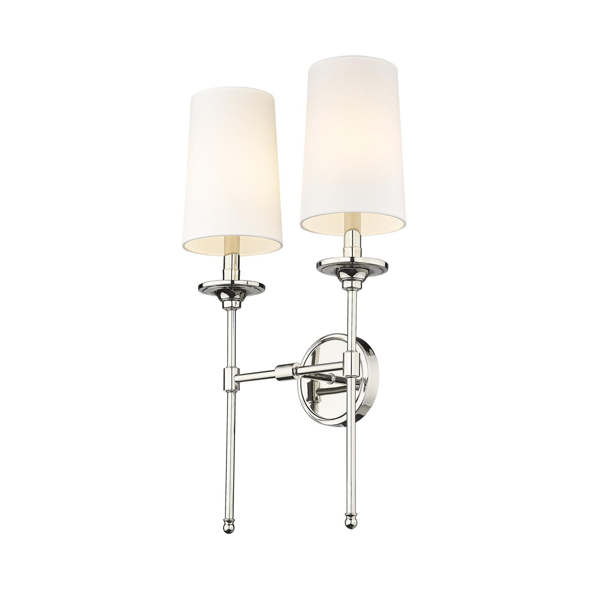 Emily Wall Lamp – Slender Brass Sconce with Fabric Shade
