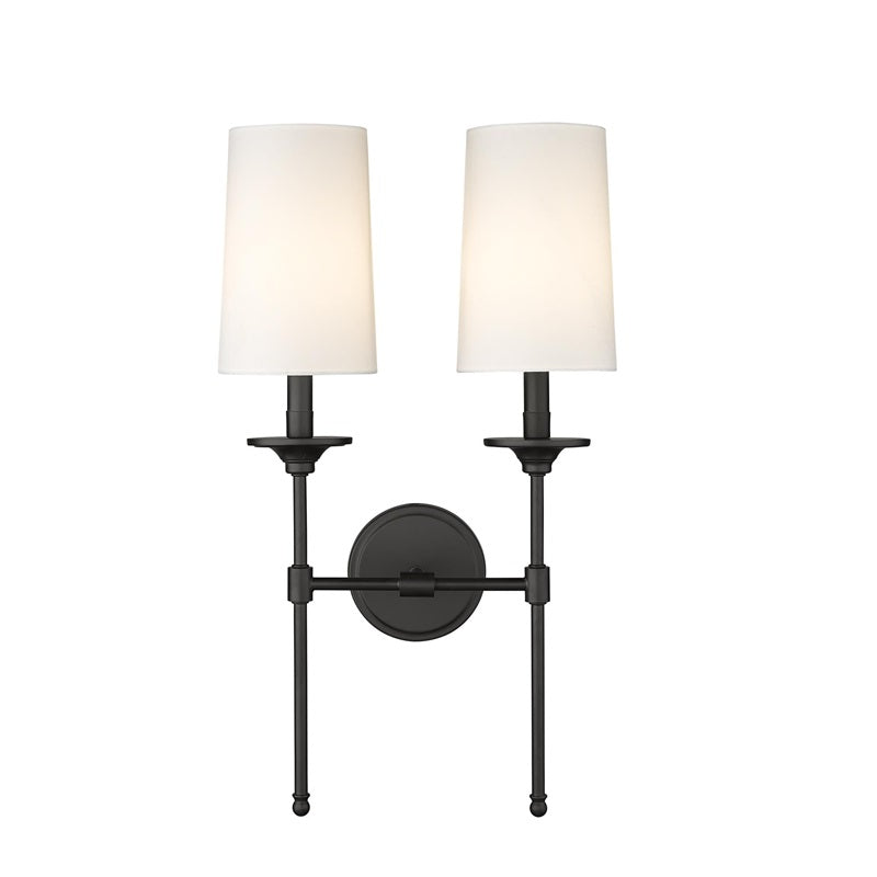Emily Wall Lamp – Slender Brass Sconce with Fabric Shade