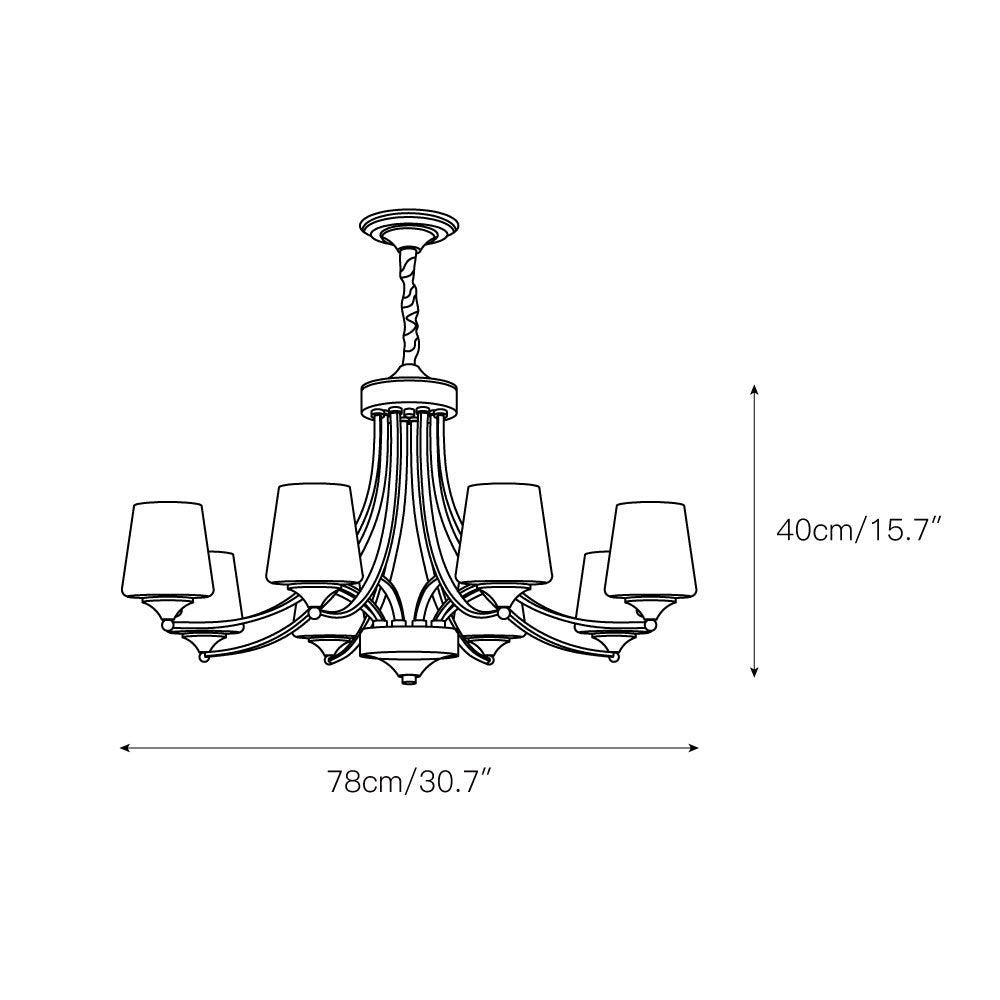 Enclave Chandelier – Antique Brass Multi-Tier Glass Shade Statement Light