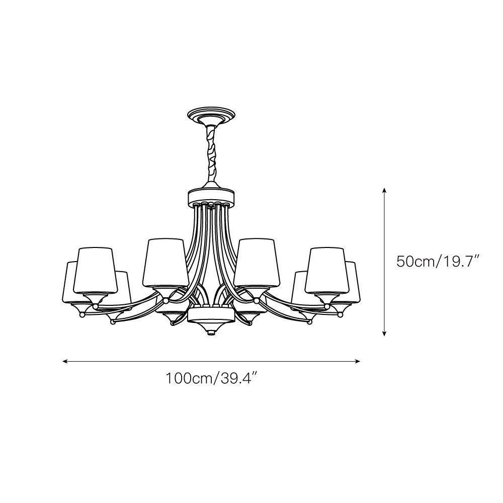 Enclave Chandelier – Antique Brass Multi-Tier Glass Shade Statement Light