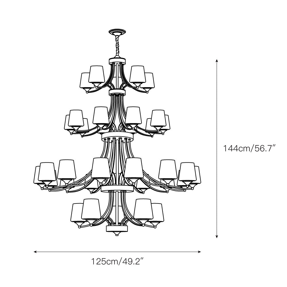 Enclave Chandelier – Antique Brass Multi-Tier Glass Shade Statement Light