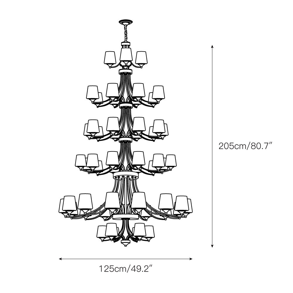 Enclave Chandelier – Antique Brass Multi-Tier Glass Shade Statement Light
