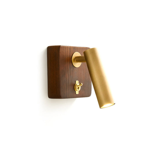 Enna Surface Wall Lamp – Modern Ash Wood & Brass Adjustable Reading Light