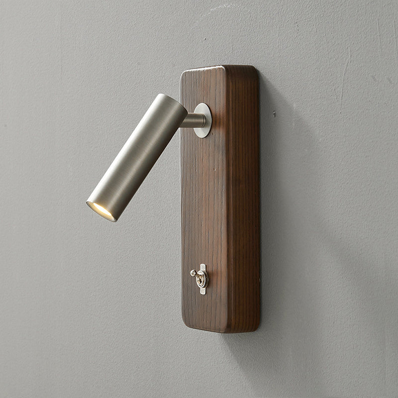 Enna Surface Wall Lamp – Modern Ash Wood & Brass Adjustable Reading Light