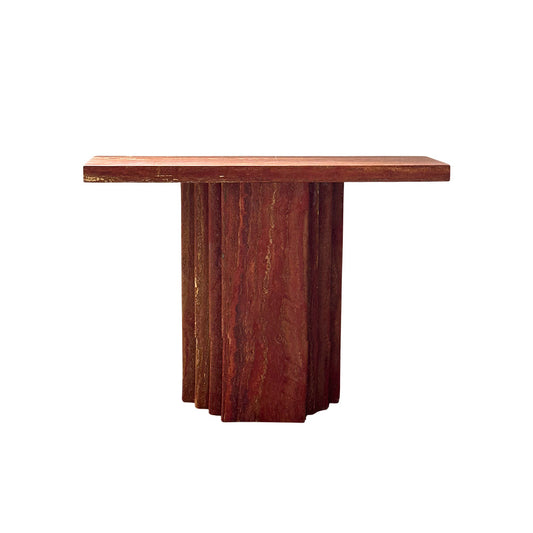 Epic Travertine Table – Monolithic Red Travertine Italian Console Table