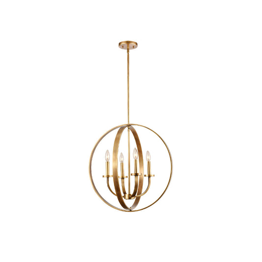 Erindale Pendant Light – Natural Brass Curved Lantern Ceiling Light